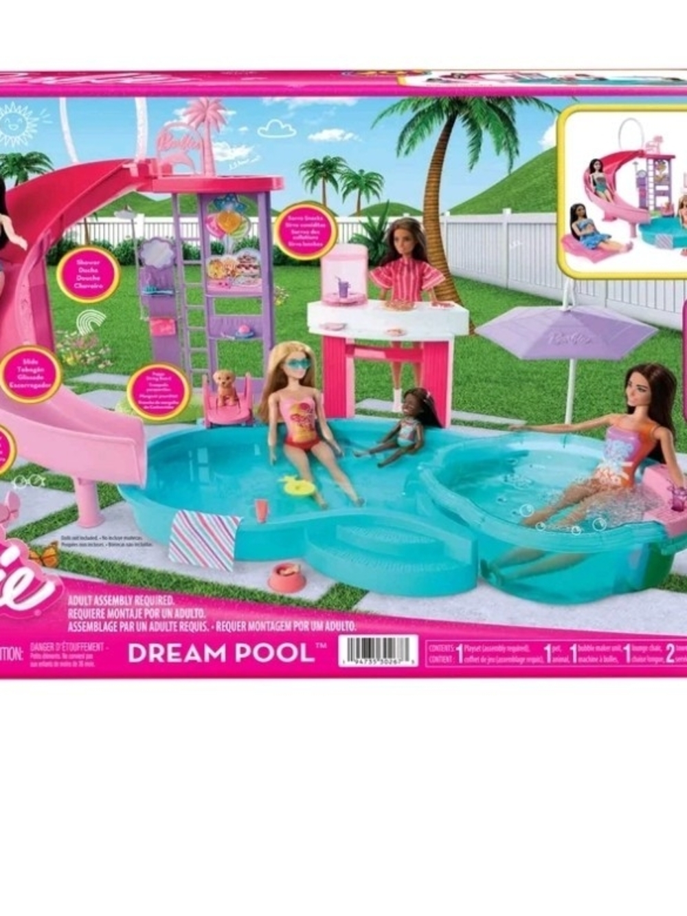 Barbie Dream Pool Playset - Pink and Aqua Swim Park